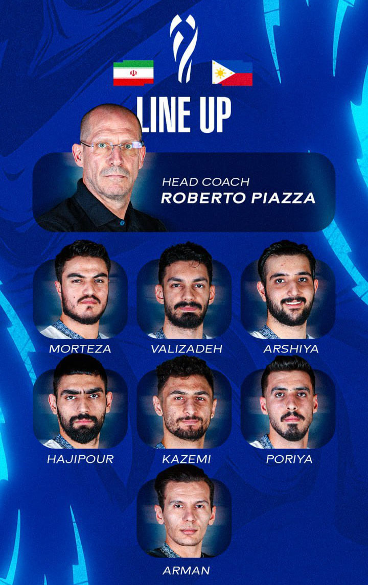 ترکیب تیم والیبال ایران مقابل فیلیپین