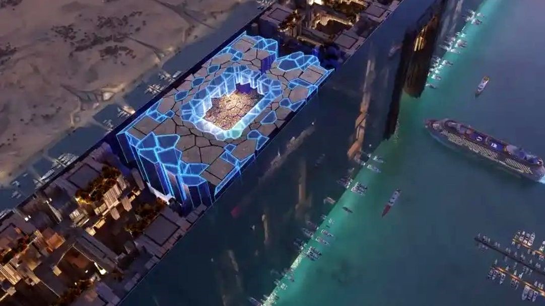 رونمایی از ورزشگاه معلق عربستان در ارتفاع ۳۵۰ متری